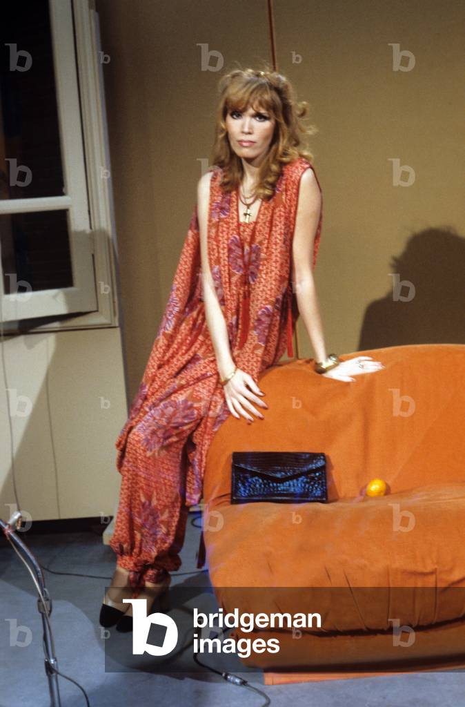Amanda Lear in a TV show, Italy, 1979 (photo)