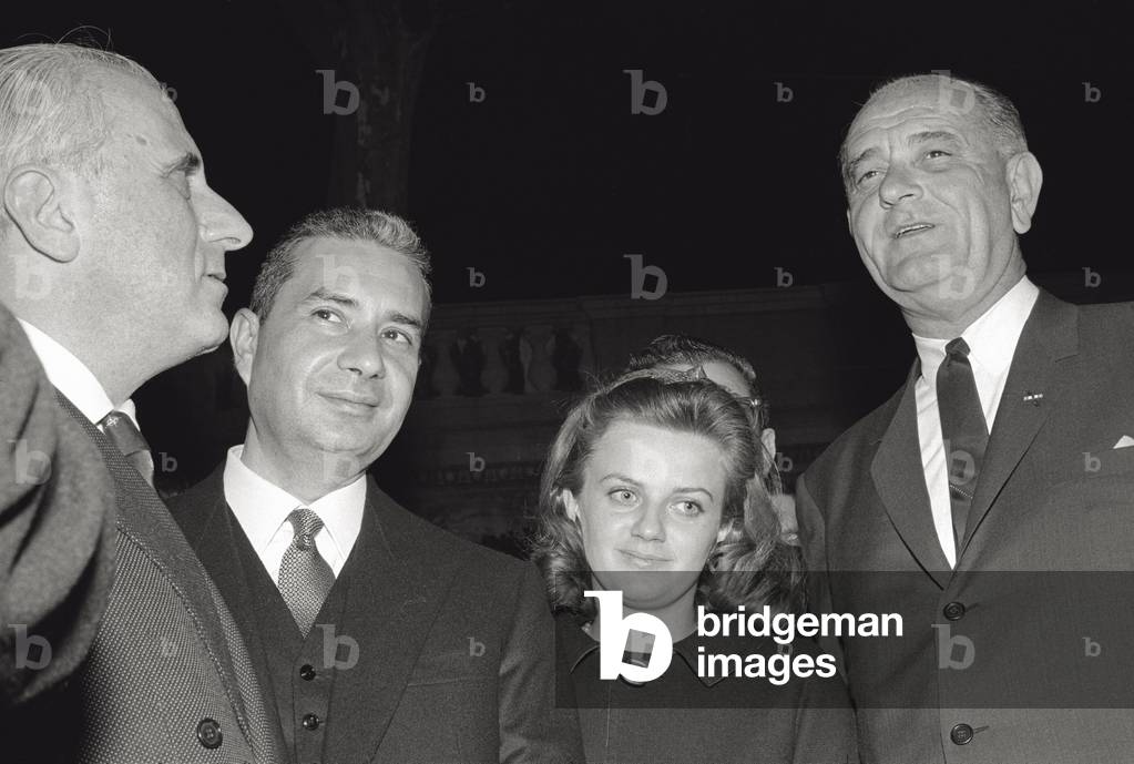 Aldo Moro with Lyndon Johnson, Washington, United States, 1965