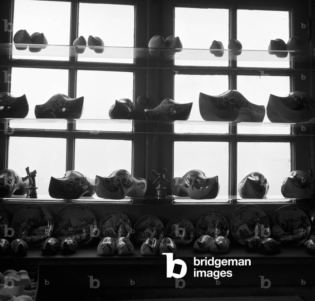 Dutch clogs in a shop window, Netherlands