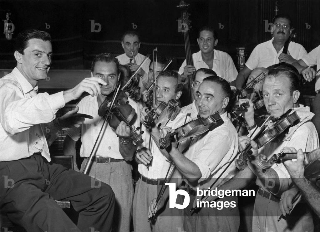 Lelio Luttazzi conducting an orchestr, Italy