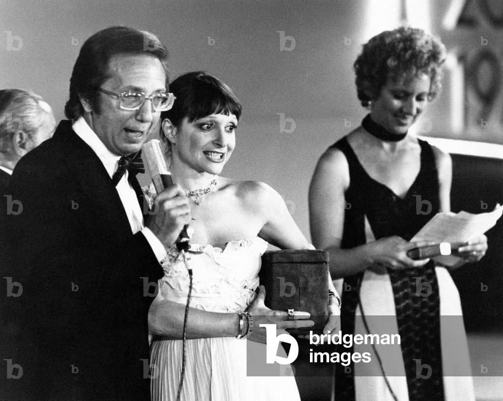 Adriana Asti receiving the David di Donatello Award by Mike Bongiorno