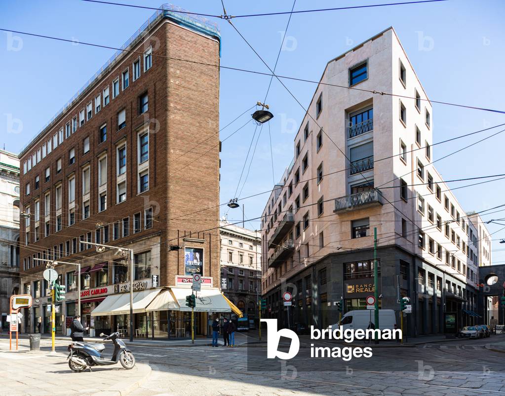 Buildings in via Mazzini, Milan, Italy, 2021 (photo)