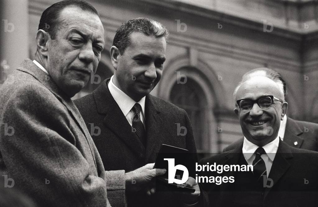 Aldo Moro with Amintore Fanfani and Robert Wagner Jr.