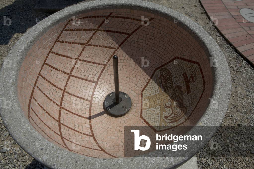 Sundial, meridian, Aiello del Friuli, Udine, Friuli Venezia Giulia, Italy