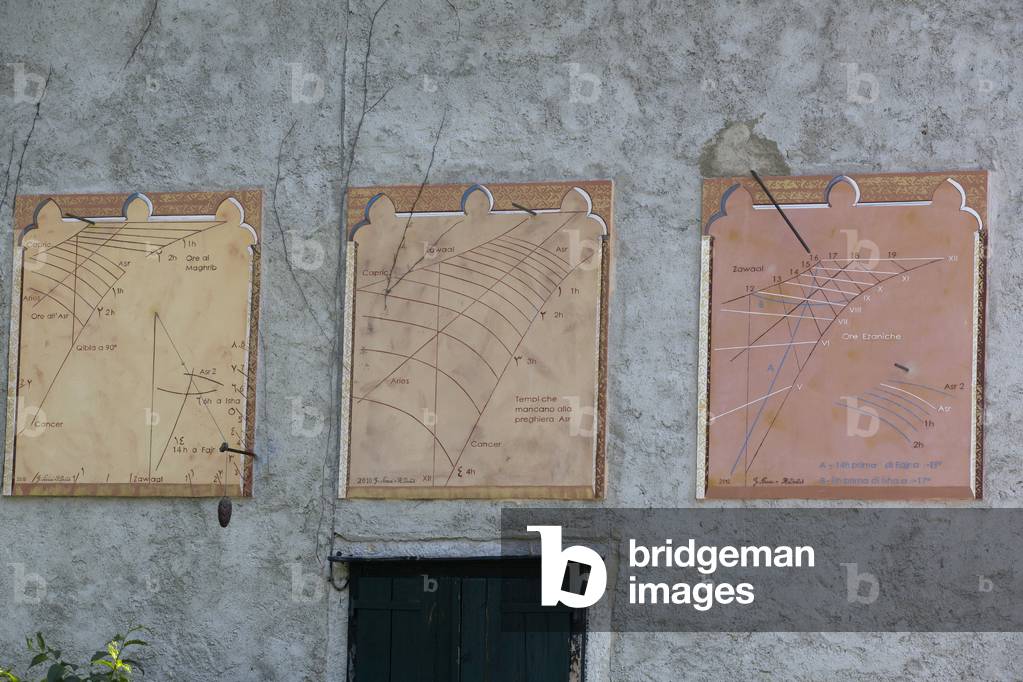Sundial, meridian, Aiello del Friuli, Udine, Friuli Venezia Giulia, Italy