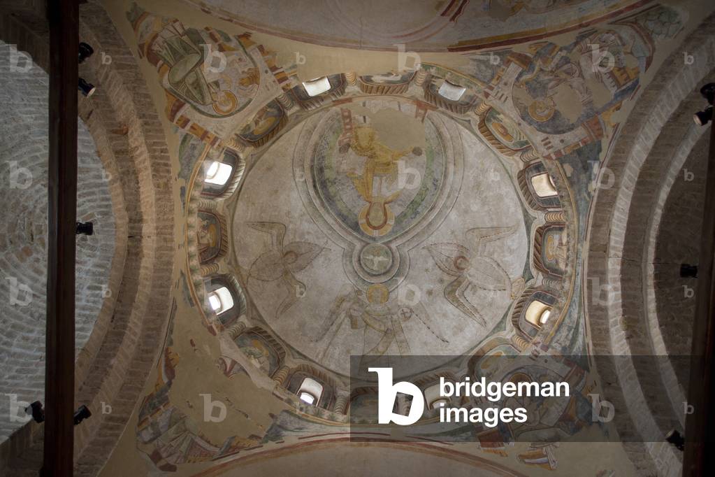 View of the fresco in the Baptistery, Cathedral of St Stephen, Concordia Saggitaria,  province of Venice, Veneto, Italy (photo)