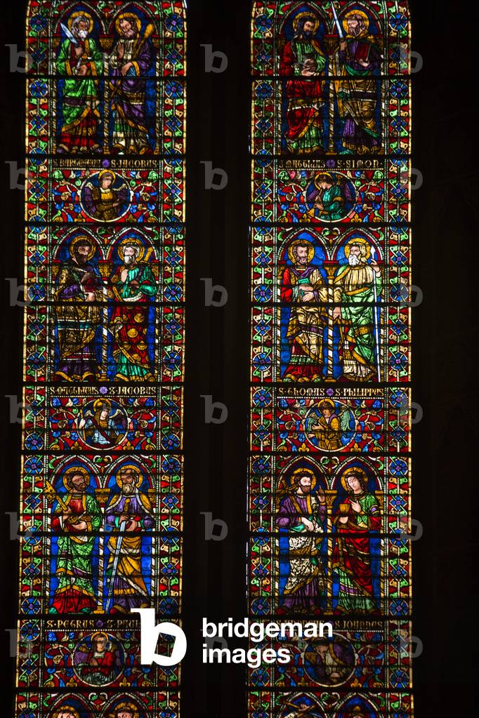 Saint Francesco church, sained glass window, Pistoia, Tuscany, Italy