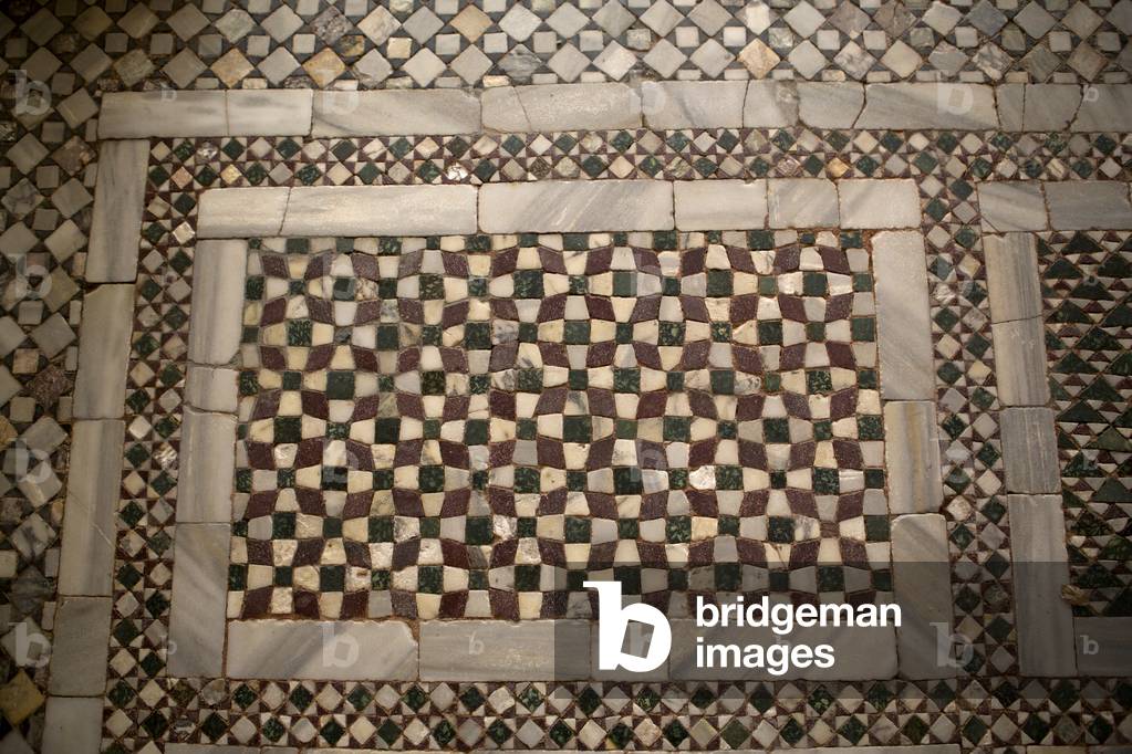 Detail of the floor, courtyard of Palazzo Franchetti, Ca' d'Oro, Venice, Italy (photo)