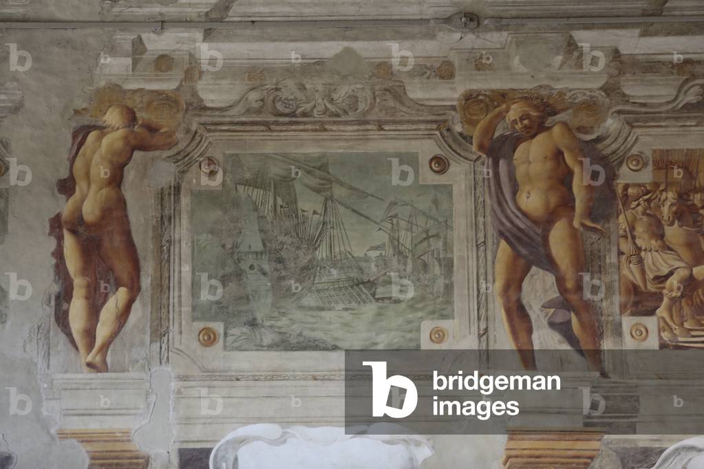 View of the frescoe by Sisto Badalocchio Rosa, Bentivoglio Palace, Gualtieri, Emilia Romagna, Italy (photo)
