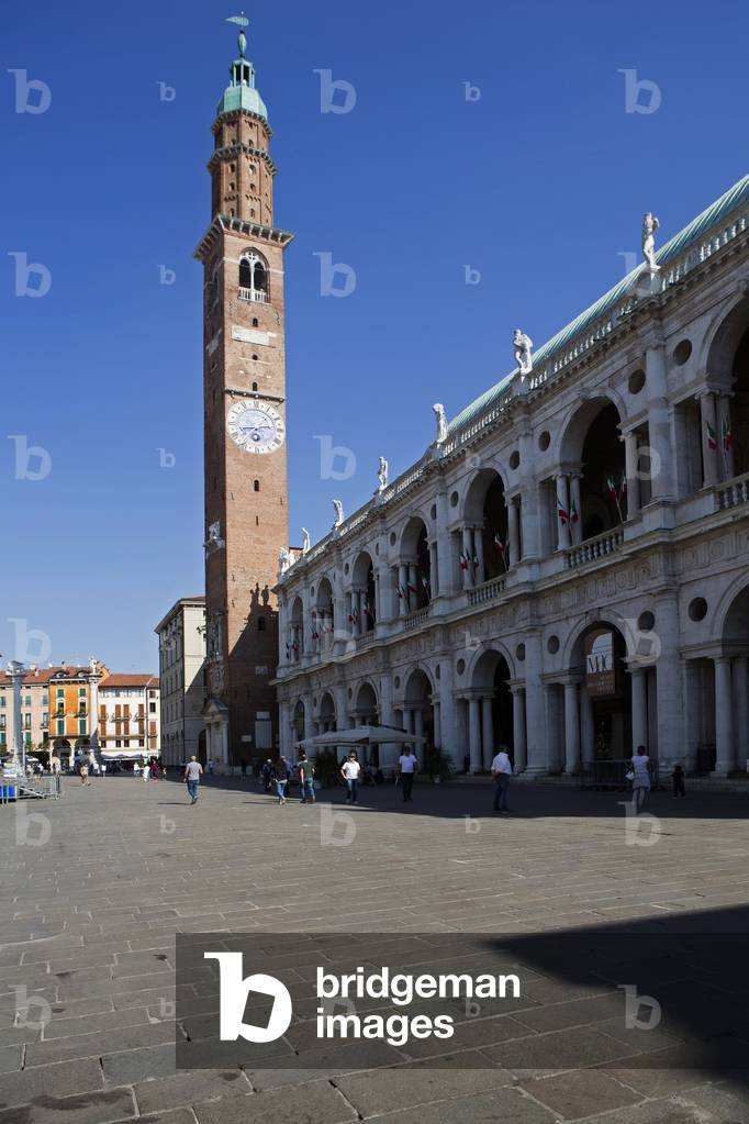 Andrea Palladio, Palladian Basilica, bell tower, Vicenza, Veneto, Italy (photo)