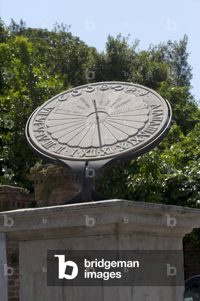 Sundial, meridian, Aiello del Friuli, Udine, Friuli Venezia Giulia, Italy