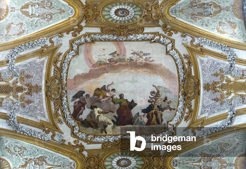 Gesuiti church, vision of S. Giovanni Evangelista, Francesco Fontebasso, fresco, Vennice, Italy (photo)