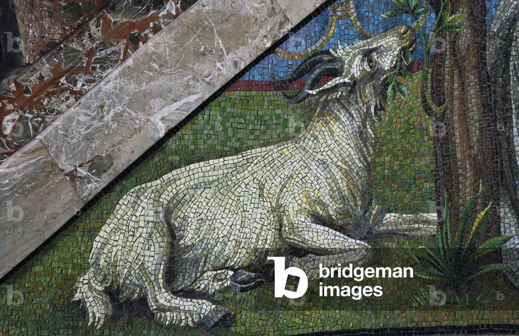 Mosaic reproducing the Frontispiece of the Ambrosian Virgil by Francesco Petrarca
