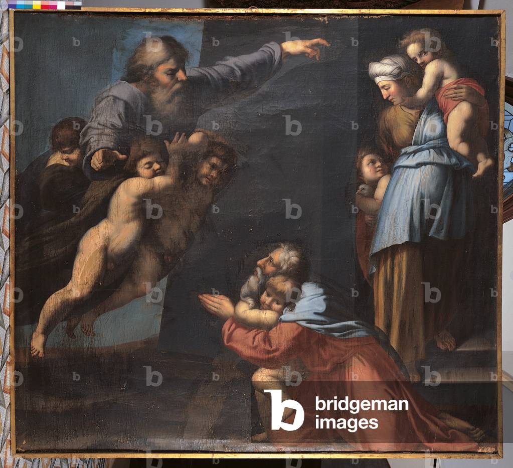 God Appearing to Noah and Leaving the Ark, after Raphael (oil on canvas)