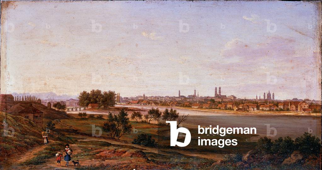 View of Munich, 1828 (oil on panel)