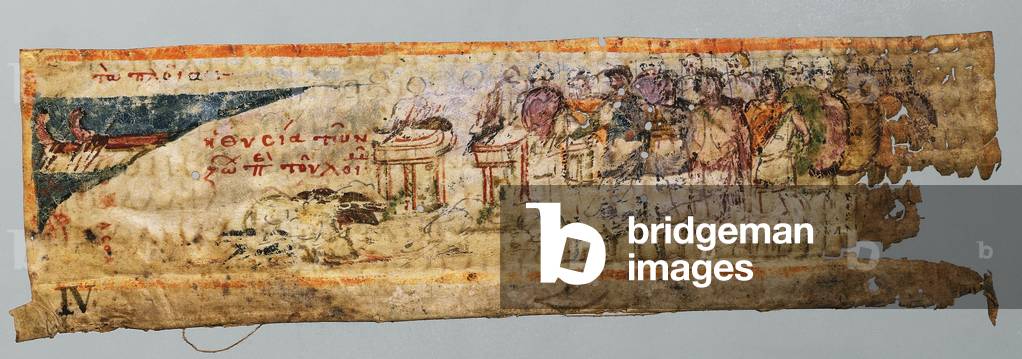 Agamemnon's sacrifice before the leaders in order to purify the army from the plague