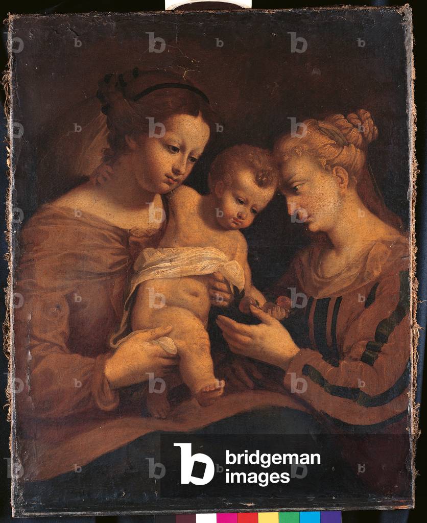 Madonna with the Child and a Saint, 1630-50 (oil on canvas)