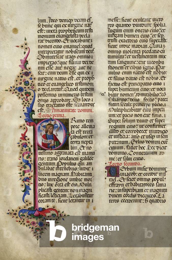 Illuminated page with initial