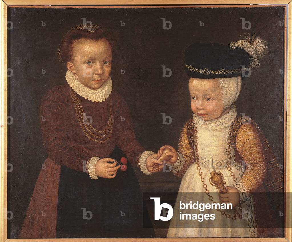 Portrait of a Girl and a Boy, 1575 (oil on canvas)