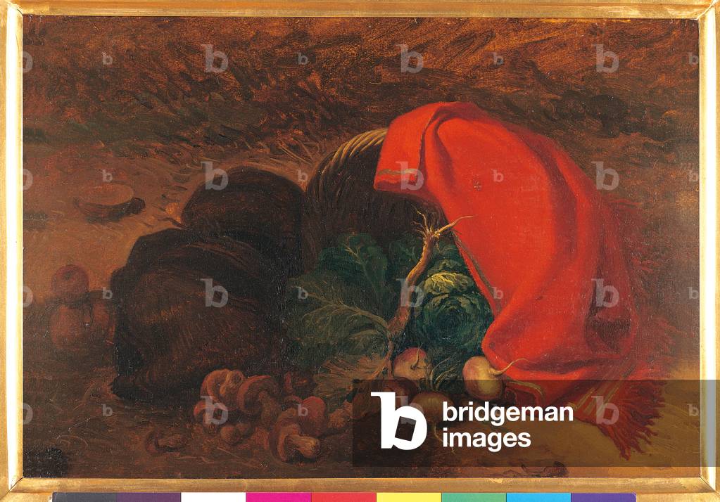 Still Life with Vegetables, c.1750-60 (oil on paper)