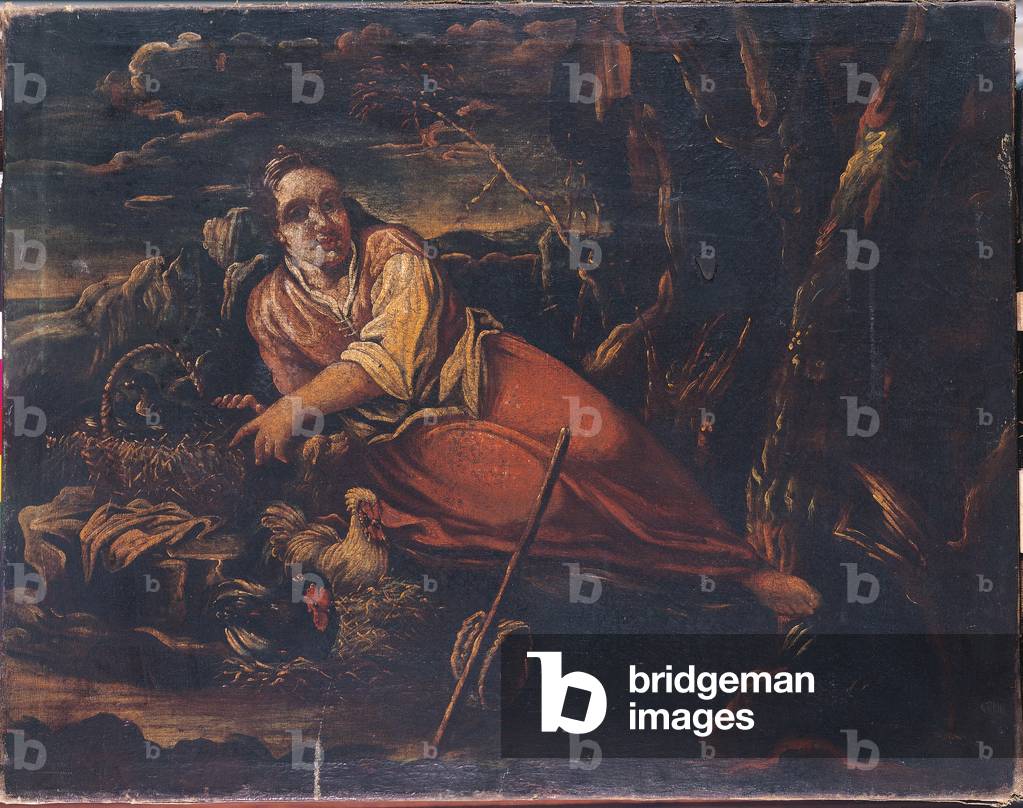 Chicken Seller, 1700-50 (oil on canvas)