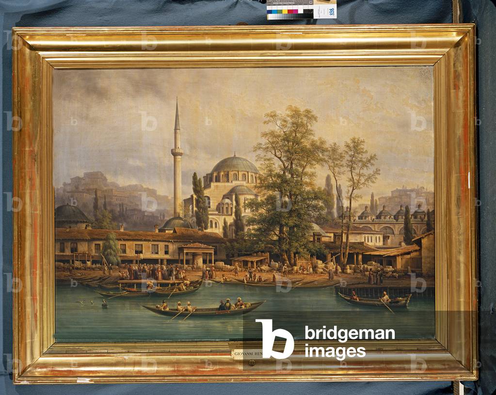 View of the Mosque of Tophane, Arriving in Pera of Constaninople, 1846 (oil on canvas)