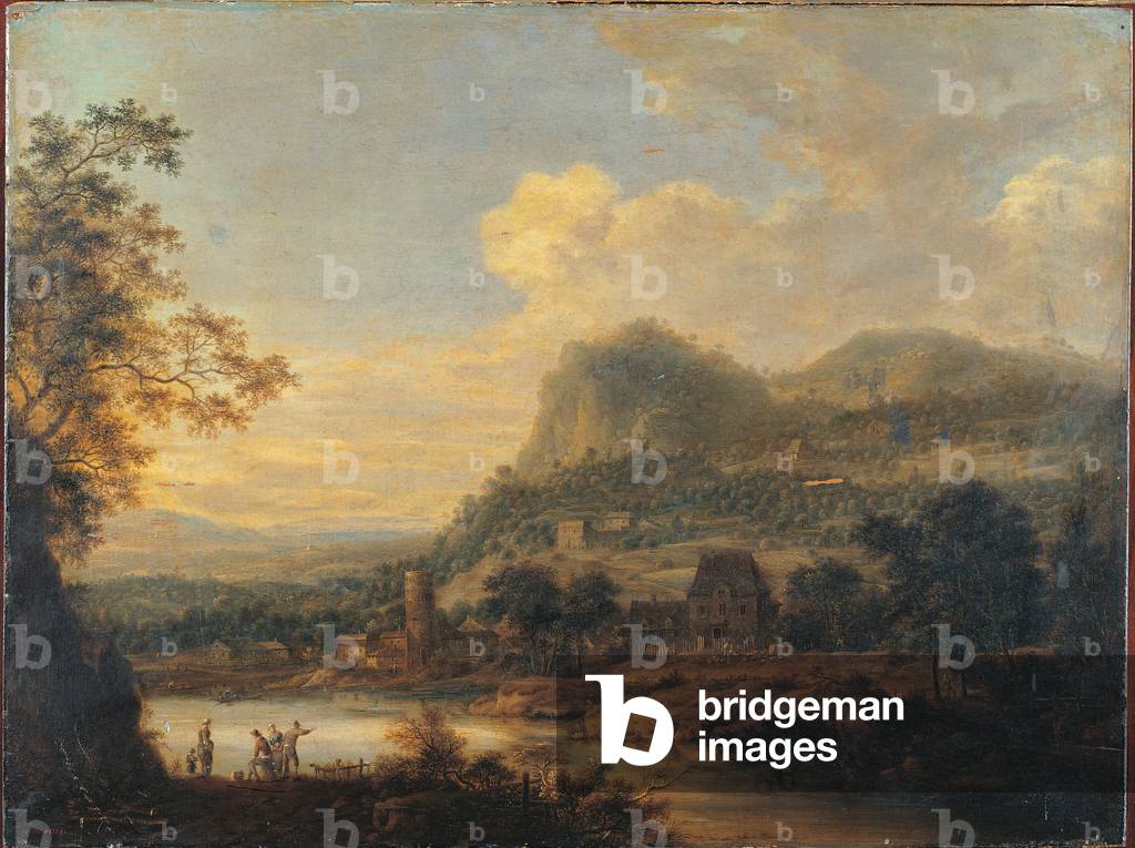 River Landscape with Architectures, 1759 (oil on canvas)