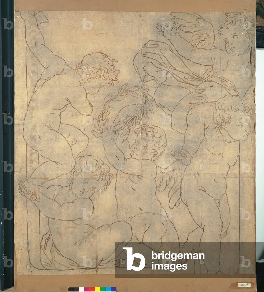 Angels, 1738-50 (pencil on cardboard)