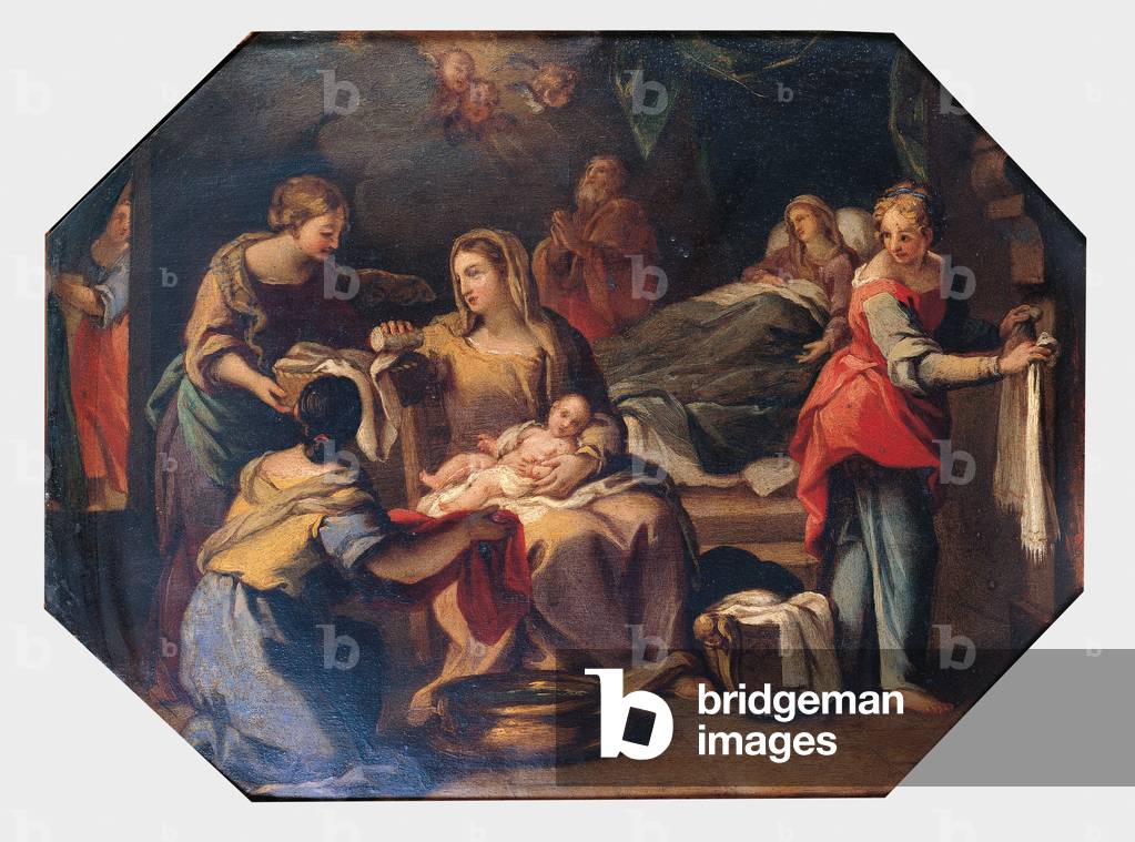 Nativity of Mary, 1675-99 (oil on copper)