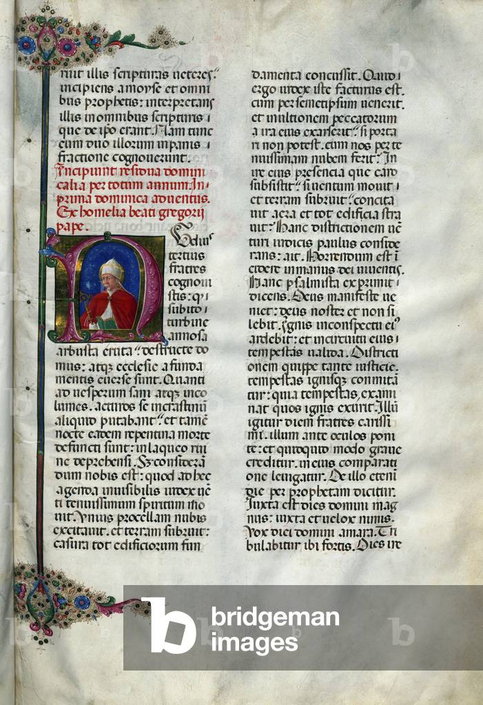 Illuminated page with initial