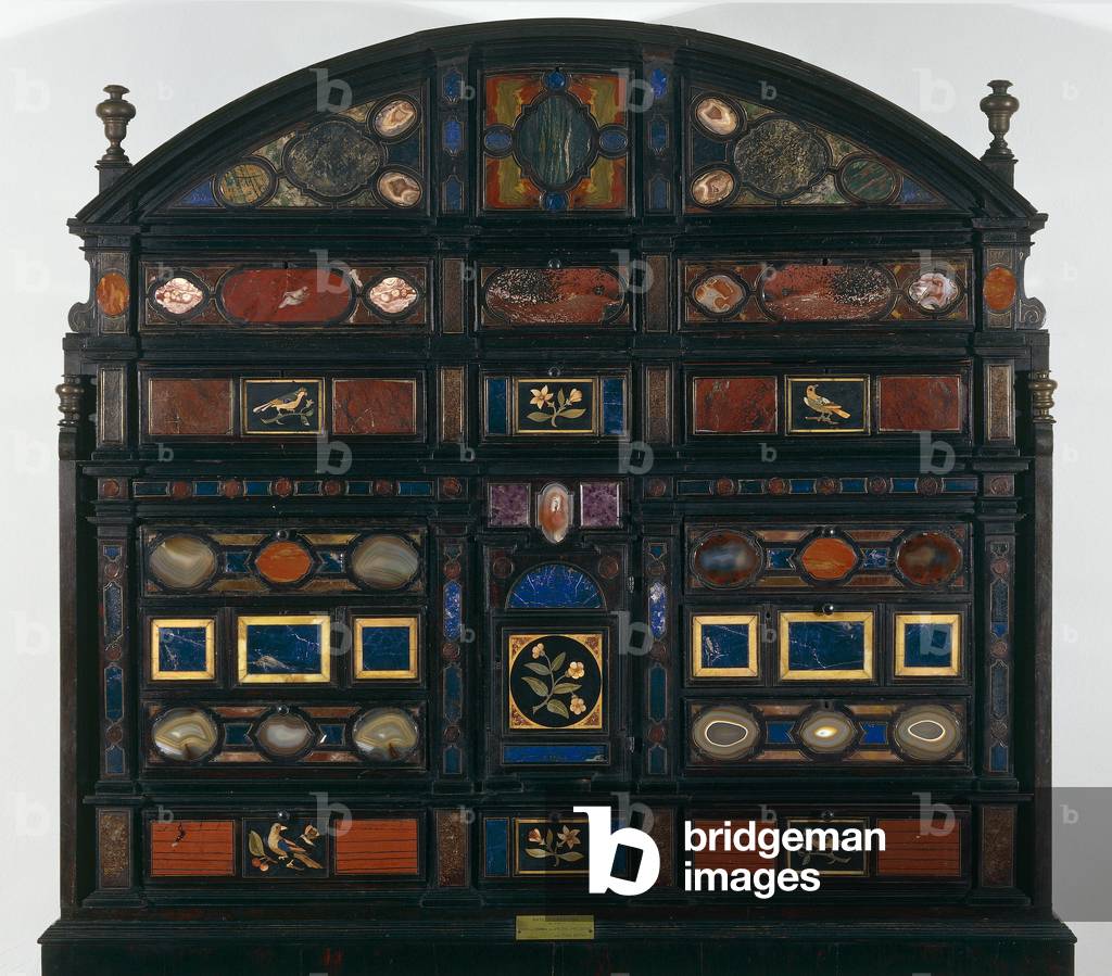 Ebony cabinet with precious stones
