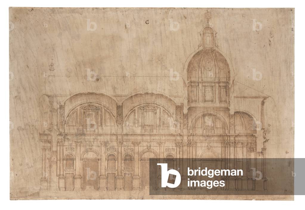 Longitudinal plan of the church of San Fedele in Milan
