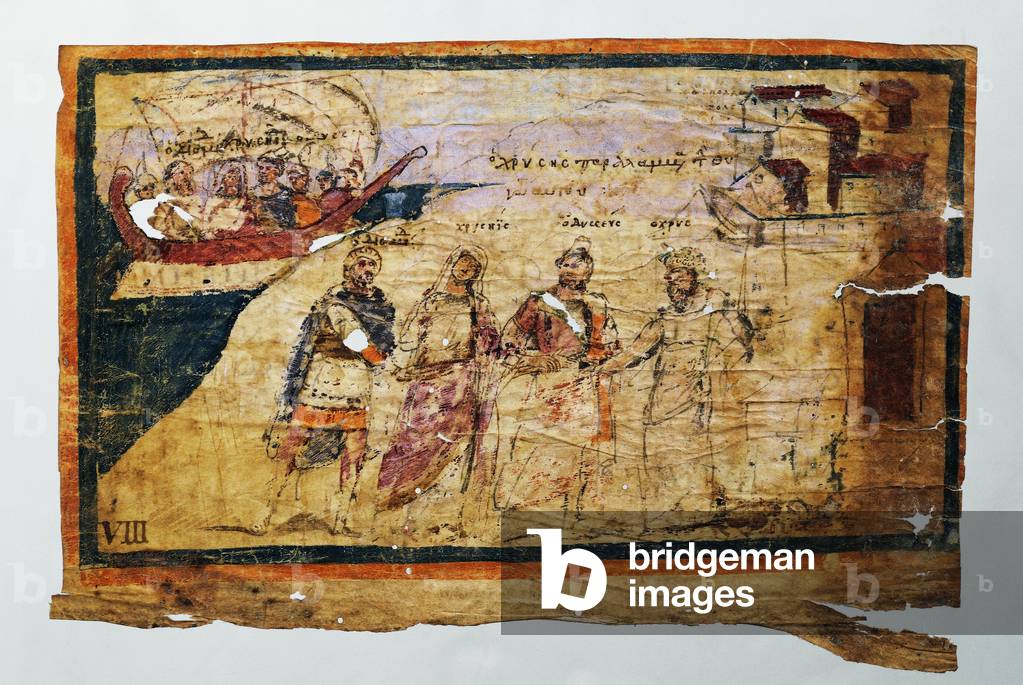 Ulysses sailing to Chryses to bring him back Chryseis to her father