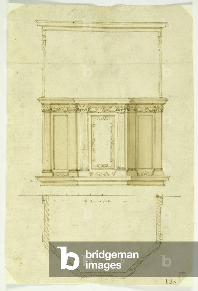 Drawing of a pulpit