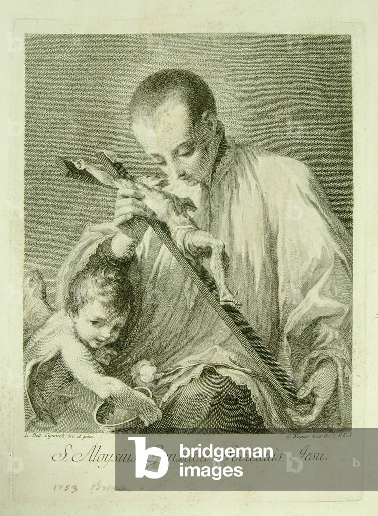 Saint Aloysius Gonzaga and an Angel Worshipping the Crucifix