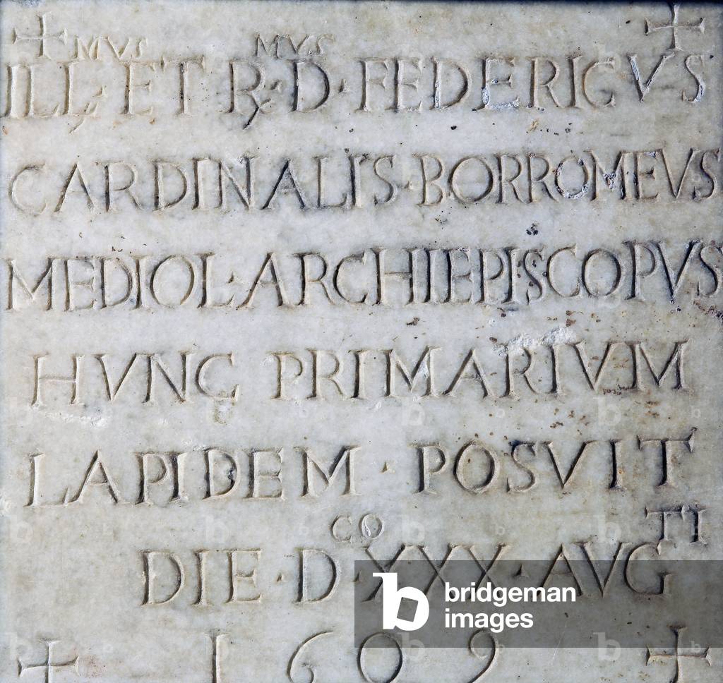 First plaque of the Biblioteca Ambrosiana