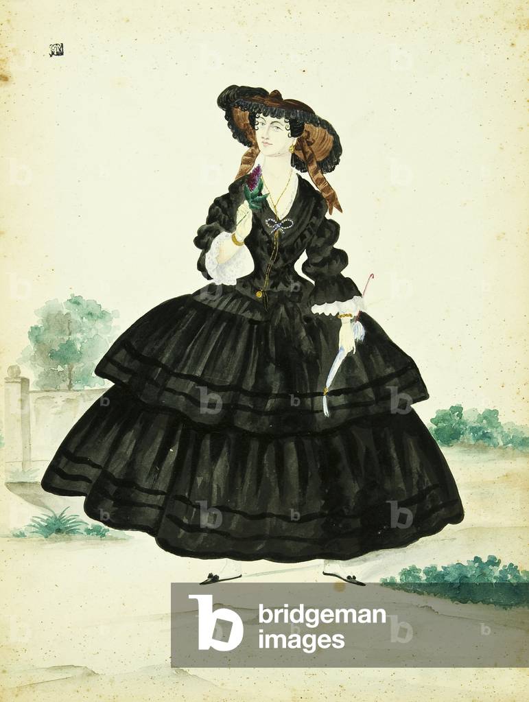 Woman in Walking Dress