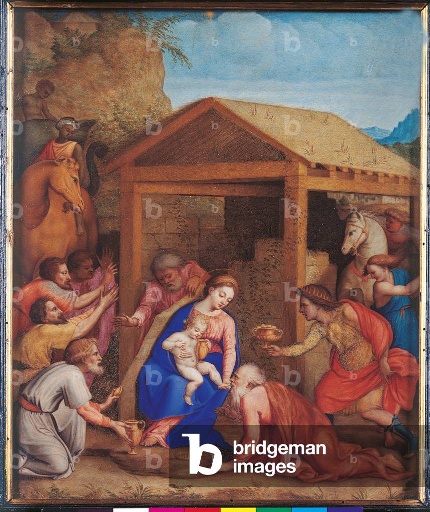 Adoration of the Magi, 16th century (tempera (?), parchment, & copper)