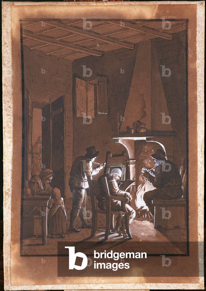 The Inside of a Room (pen, ink & white lead on paper)