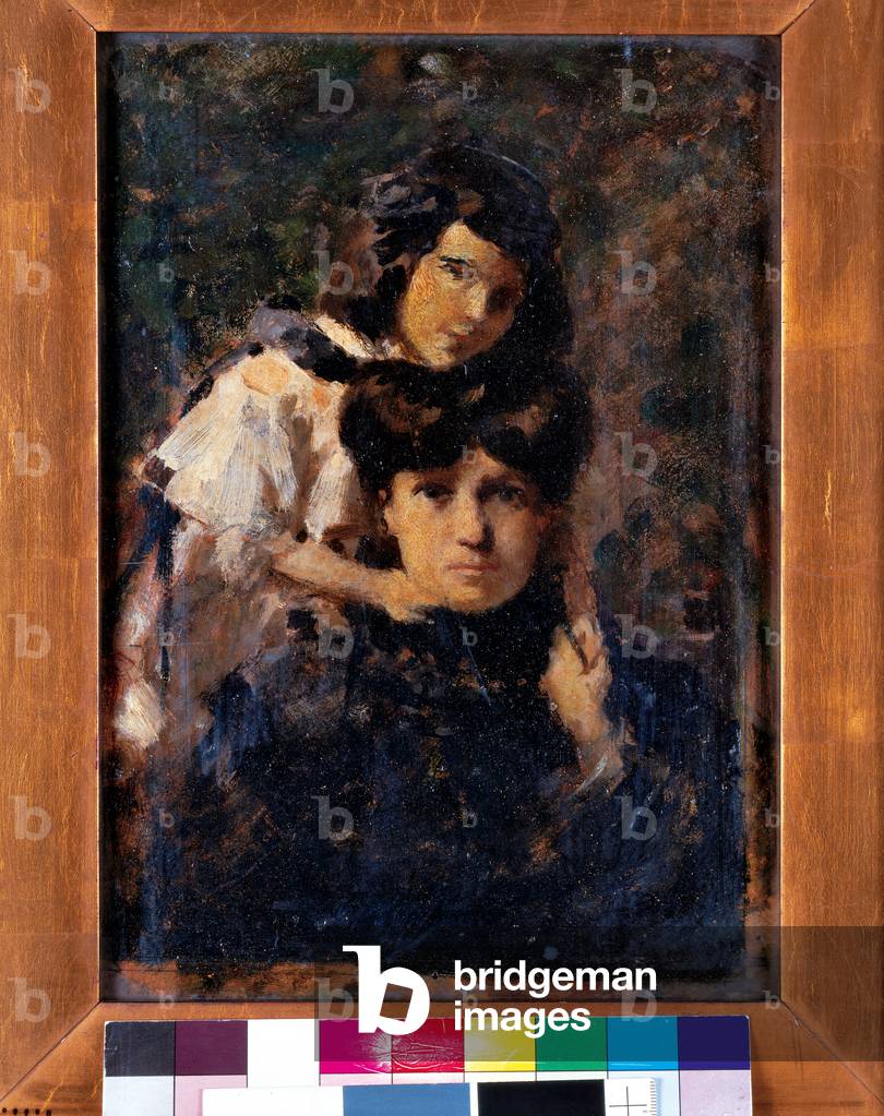 Portrait of Young Woman with Girl (oil on panel)