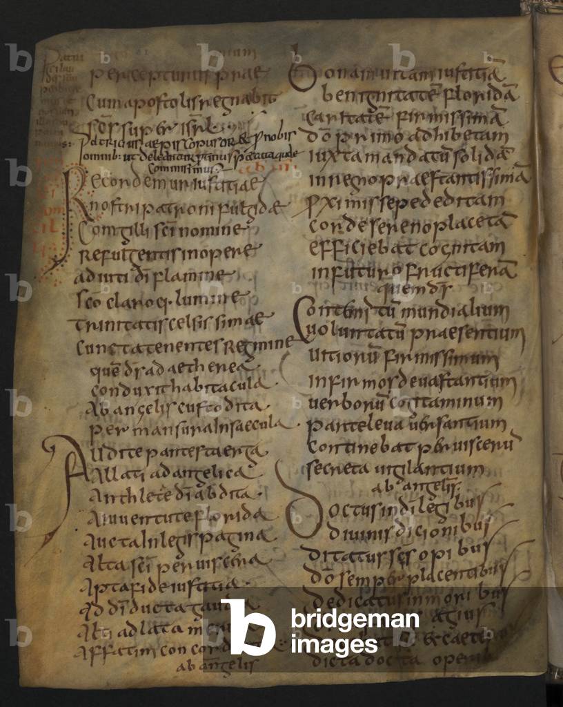 Page from the Antiphonary of Bangor, 680-91 (vellum)