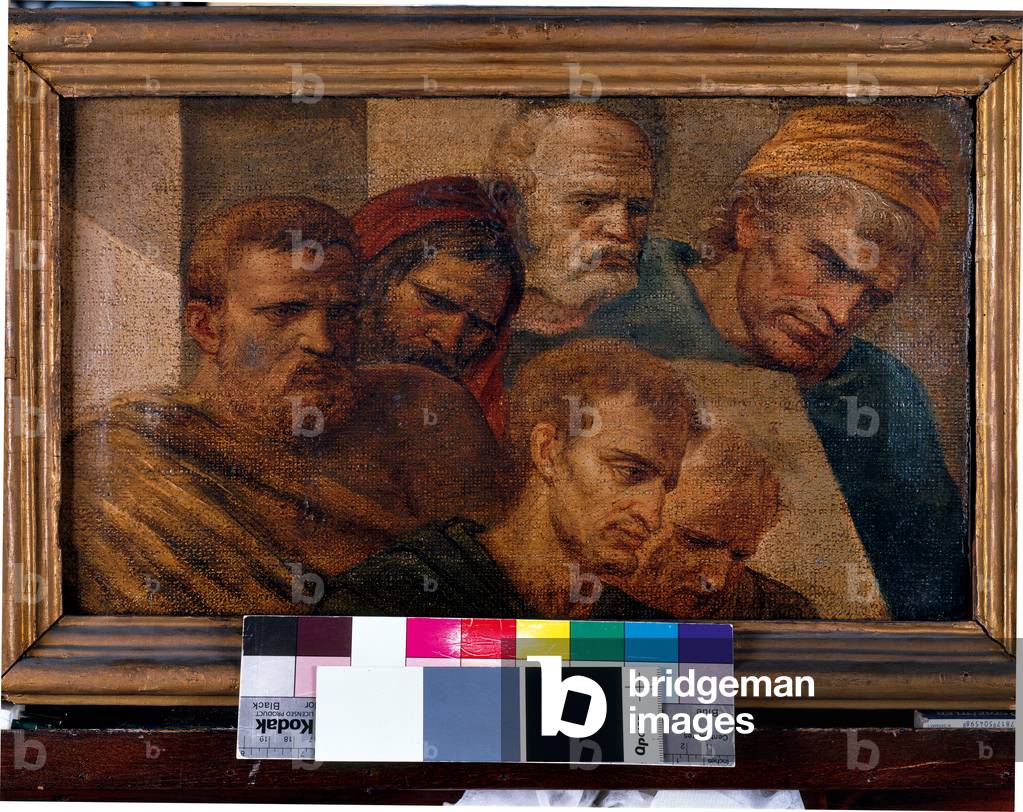 Six Male Heads, 1800-05 (oil on canvas)