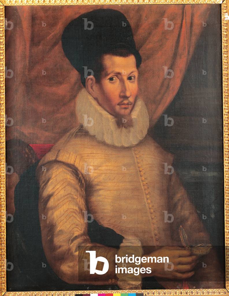 Portrait of a Gentleman with Timepiece, 1585-1599 (oil on canvas)