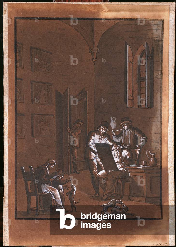 The Inside of a Room (pen, ink & white lead on paper)