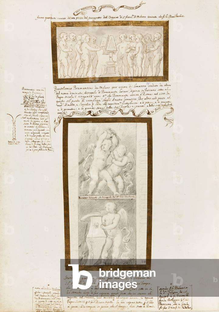 Singing Putti, Two Putti and One Putto with Cardinalitial Emblems