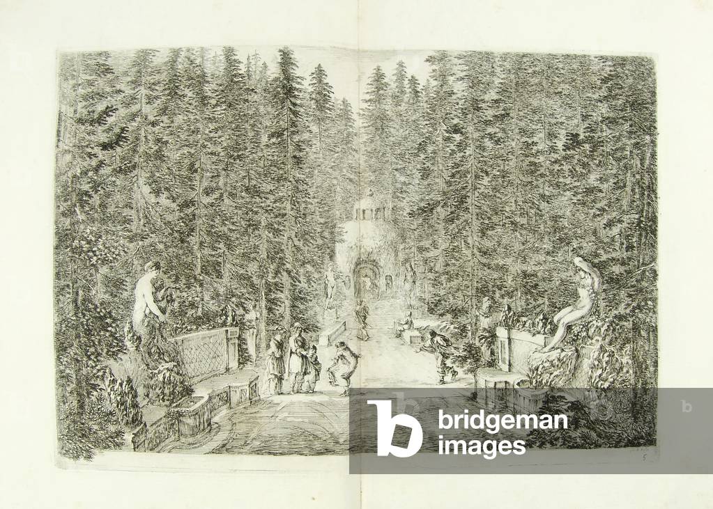 Woods with two statues