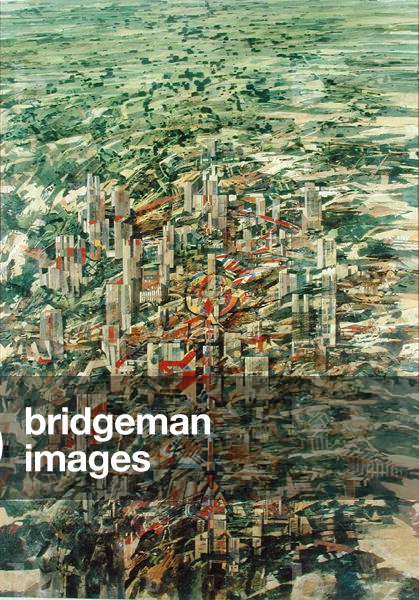Landscape with Buildings, 1981 (w/c and acrylic mounted on board)