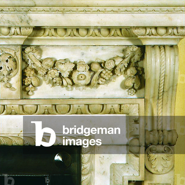 10 Downing Street, detail of William Kent fireplace in the Pillared Room (photo)
