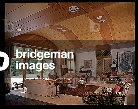 View of the living room, New House, Wadhurst Park, Sussex, 1986 (photo)