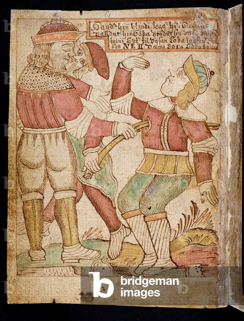 The Killing of Balder, da «Melsted Edda» (penna e inchiostro e w/c su carta) (vedi anche 69854)